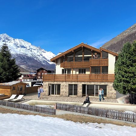 Ferienwohnung Haus Faderhorn Saas-Almagell Exterior foto